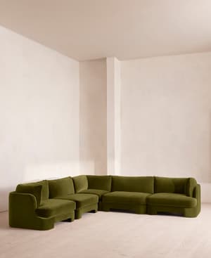 Odell Deeper Sit Modular Sofa - Corner Sofa - Velvet Olive UK - Hover Image