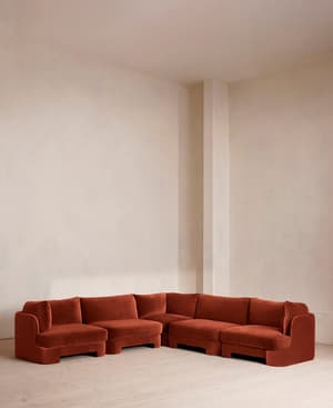 Odell Modular Sofa - Corner Sofa - Velvet - Rust - Listing Image