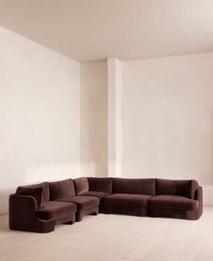 Odell Modular Sofa - Corner Sofa - Velvet - Aubergine - UK - Hover Image