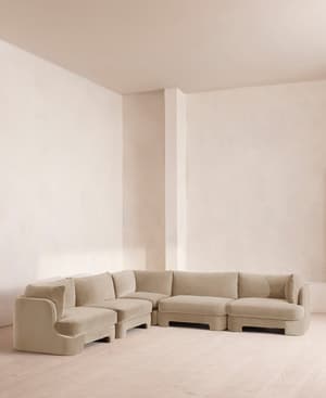 Odell Modular Sofa - Corner Sofa - Velvet - Oyster - UK - Hover Image