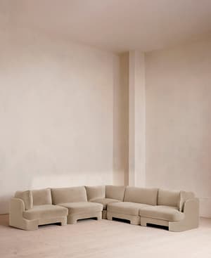 Odell Sectional Sofa - Corner Sofa - Velvet - Oyster - US - Listing Image