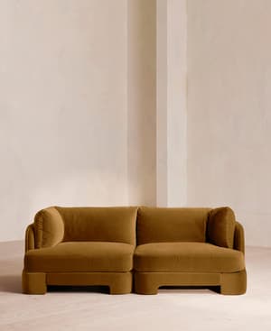 Odell Deeper Sit Sectional Sofa - Three Seater - Velvet Mustard US - Listing Image