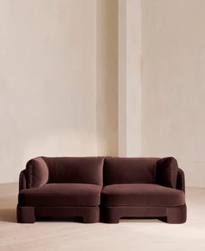 Odell Deeper Sit Sectional Sofa - Three Seater - Velvet - Aubergine - US - Listing Image