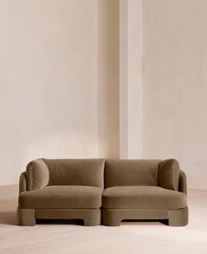 Odell Deeper Sit Modular Sofa - Three Seater - Velvet - Truffle - UK - Listing Image