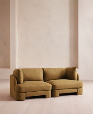 Odell Modular Sofa - Three Seater - Linen - Ochre - Hover Image