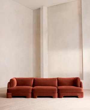 Odell Modular Sofa - Four Seater - Velvet - Rust - Listing Image