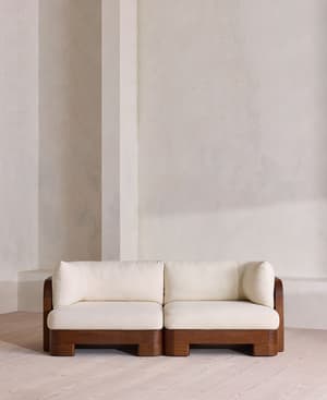 Odell Outdoor Three Seater Sofa - Off White - UK - Hover Image