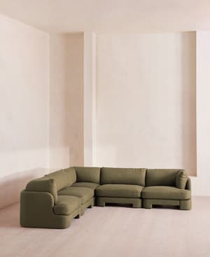 Odell Sectional Sofa - Corner Sofa - Linen - Sage - US - Hover Image