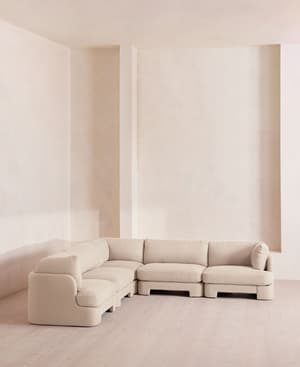 Odell Sectional Sofa - Corner Sofa - Linen - Bisque - US - Hover Image