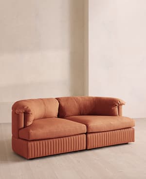 Oona Modular Sofa - Three Seater - Linen - Antique Rose - UK - Hover Image