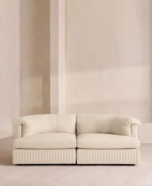 Oona Deep Sit Modular Sofa - Three Seater - Linen - Bisque - UK - Listing Image