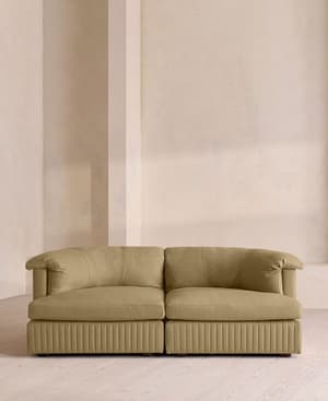 Oona Sectional Sofa - Three Seater - Linen - Wheat - US - Listing Image