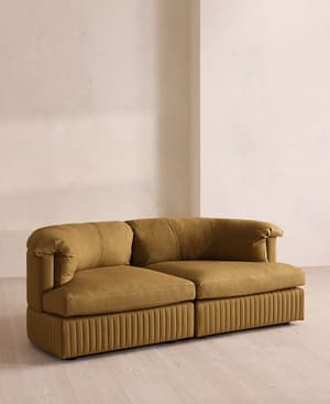 Oona Sectional Sofa - Three Seater - Linen - Ochre - US - Hover Image