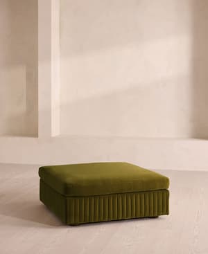 Oona Ottoman - Olive Velvet - UK - Listing Image