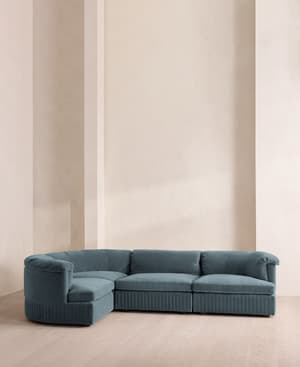 Oona Modular Sofa - L-Shape Sofa - Velvet Grey Blue UK - Hover Image