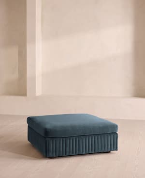 Oona Ottoman - Grey Blue Velvet - US - Listing Image