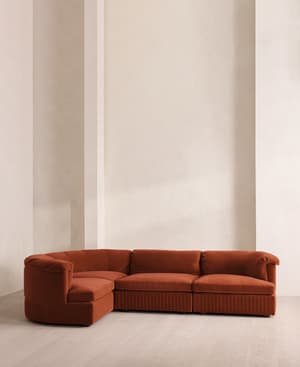 Oona Modular Sofa - L-Shape Sofa - Velvet Rust UK - Hover Image