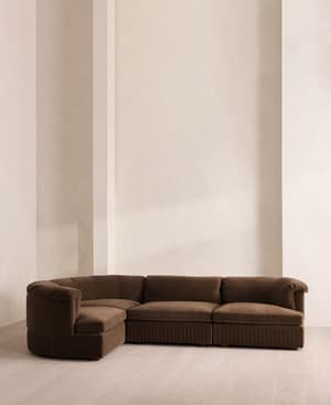 Oona Modular Sofa - L-Shape Sofa - Velvet - Chocolate UK - Hover Image