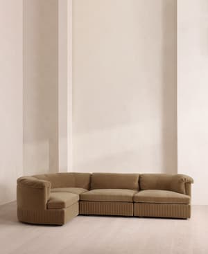 Oona Modular Sofa - L-Shape Sofa - Velvet - Truffle UK - Hover Image