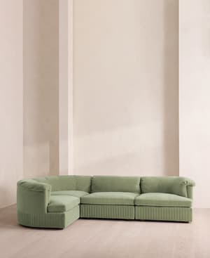 Oona Deep Sit Sectional Sofa - L-Shape Sofa - Velvet - Seafoam - US - Hover Image