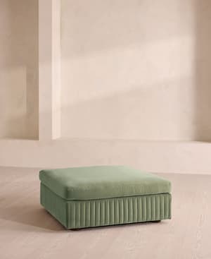 Oona Ottoman - Velvet - Seafoam - UK - Listing Image