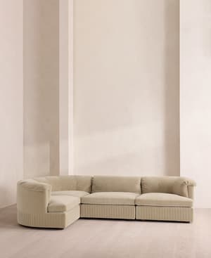 Oona Modular Sofa - L-Shape Sofa - Velvet - Oyster - UK - Hover Image