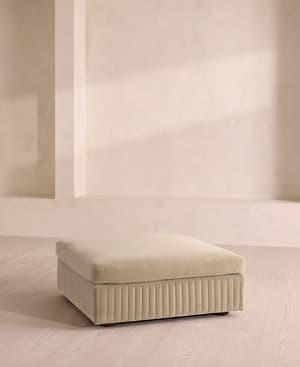 Oona Ottoman - Velvet - Oyster - US - Listing Image