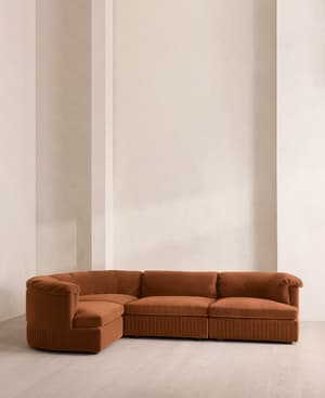 Oona Modular Sofa - L-Shape Sofa - Velvet - Cinnamon - UK - Hover Image