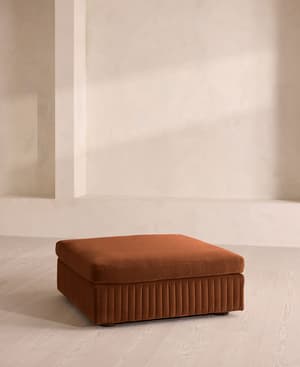 Oona Ottoman - Velvet - Cinnamon - UK - Listing Image