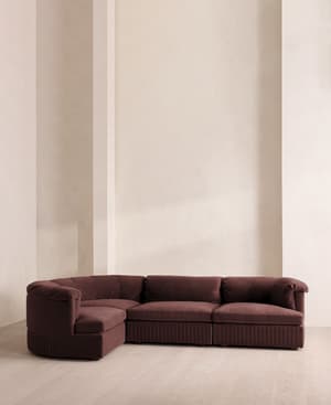Oona Modular Sofa - L-Shape Sofa - Velvet - Aubergine - UK - Hover Image