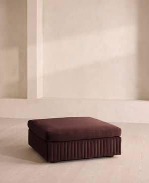 Oona Ottoman - Velvet - Aubergine - UK - Listing Image