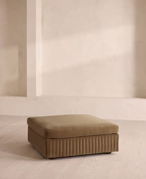 Oona Ottoman - Velvet - Truffle - US - Listing Image