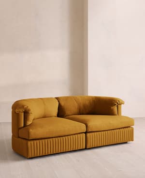 Oona Sectional Sofa - Three Seater - Linen - Turmeric - US - Hover Image