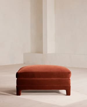 Ashford Ottoman Velvet - Rust - Hover Image