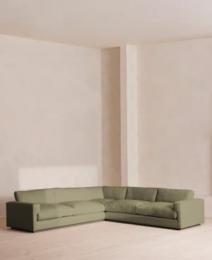 Mossley Corner Sofa - Linen - Sage - US - Hover Image