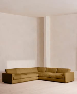 Mossley Corner Sofa - Linen - Ochre - US - Hover Image