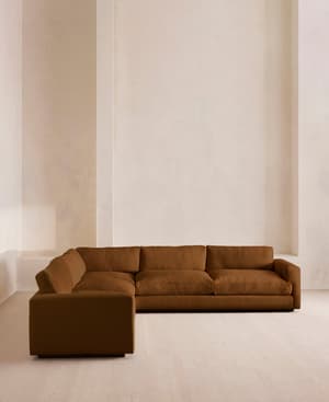 Mossley Corner Sofa - Linen - Terracotta - US - Listing Image