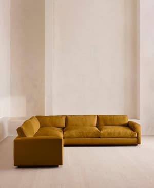 Mossley Corner Sofa - Linen - Turmeric - UK - Listing Image