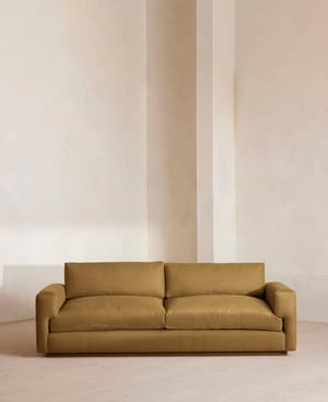 Mossley Three Seater Sofa - Linen - Ochre - US - Listing Image