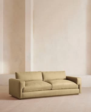 Mossley Three Seater Sofa - Linen - Wheat - US - Hover Image