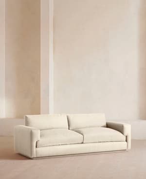 Mossley Three Seater Sofa - Linen - Bisque - Hover Image