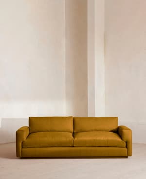 Mossley Three Seater Sofa - Linen - Turmeric - US - Listing Image