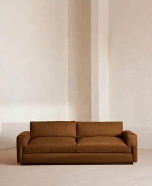 Mossley Three Seater Sofa - Linen - Terracotta - US - Listing Image