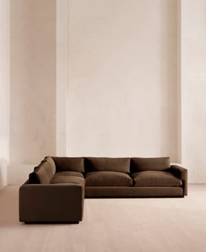 Mossley Corner Sofa - Velvet - Chocolate - Listing Image