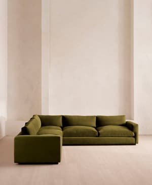 Mossley Corner Sofa - Velvet - Olive  - US - Listing Image