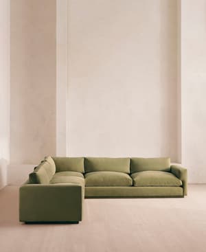 Mossley Corner Sofa - Velvet Lichen - Listing Image
