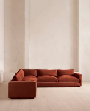 Mossley Corner Sofa - Velvet Rust - Listing Image