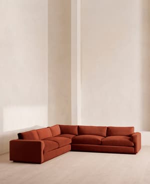 Mossley Corner Sofa - Velvet Rust - Hover Image