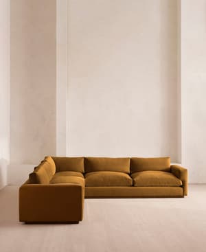 Mossley Corner Sofa - Velvet - Mustard - Listing Image