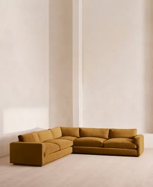 Mossley Corner Sofa - Velvet - Mustard - US - Hover Image